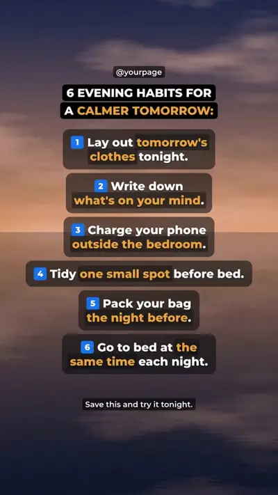 ريل: 6 Evening Habits for a Calmer Tomorrow